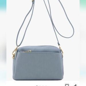 FashionPuzzle Triple Zip Small Crossbody Bag